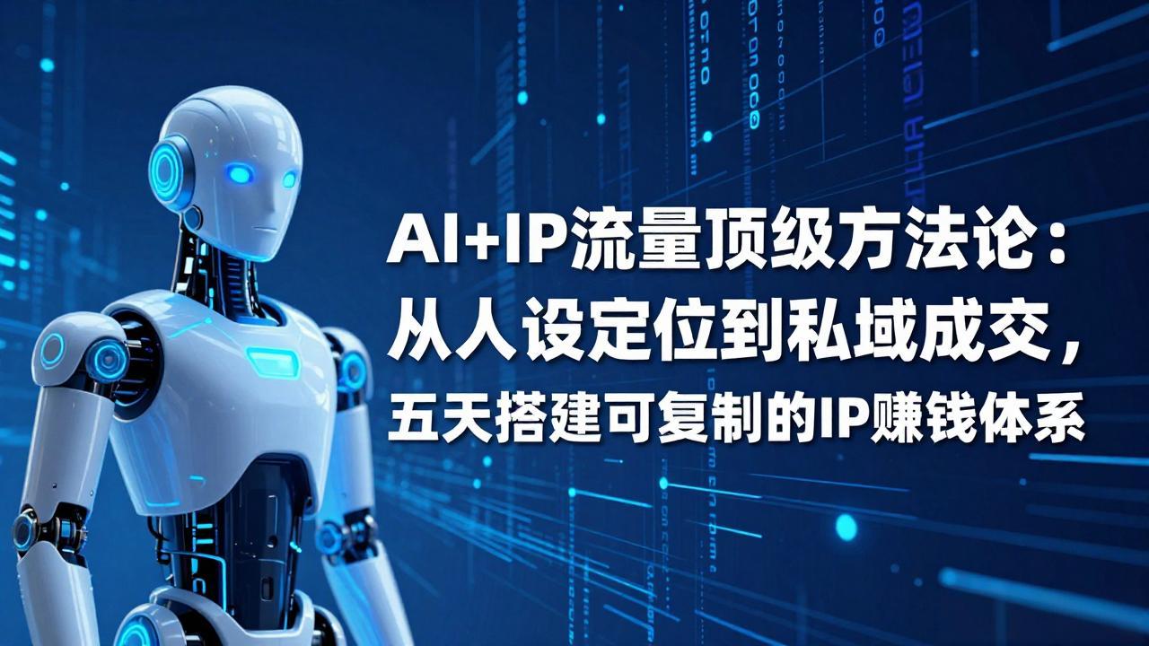 AI+IP顶级方法论：从人设定位到私域成交，五天搭建可复制的IP赚钱体系-金易项目网