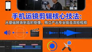 手机运镜 剪辑核心技法：从基础转场到高阶抠像，独立产出专业级高清短视频-金易项目网
