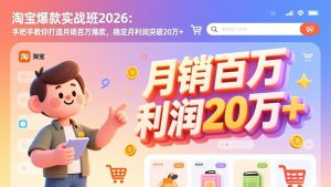 淘宝爆款实战班-2026年3月更新：手把手教你打造月销百万爆款，稳定月利润突破20万+-金易项目网