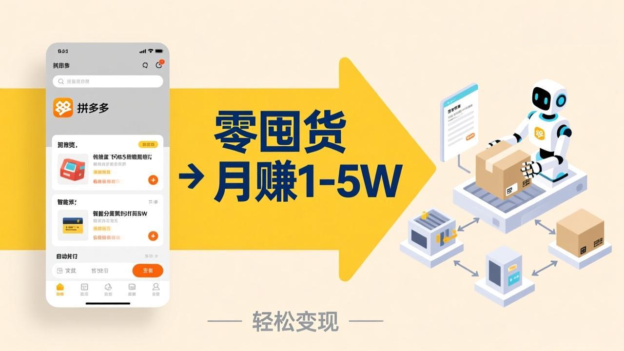 不用囤货不用跑单！拼多多虚拟玩法，机器人管理发货和客服，帮你月赚 1-5W-金易项目网