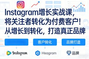 Instagram增长实战课，将关注者转化为付费客户！从增长到转化，打造真正品牌(双语字幕)-金易项目网
