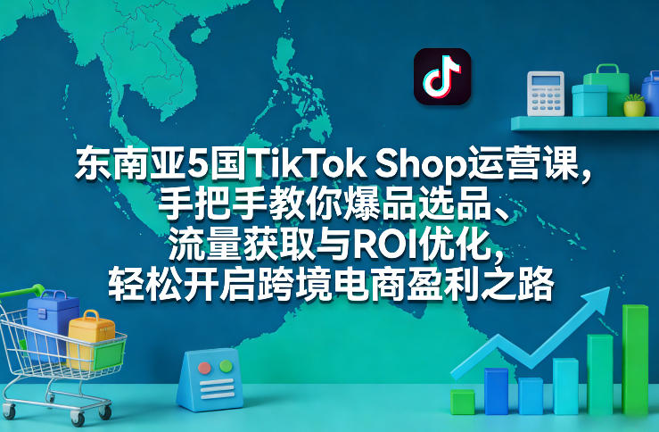 东南亚5国TikTok Shop运营课，手把手教你爆品选品、流量获取与ROI优化，轻松开启跨境电商盈利之路-金易项目网