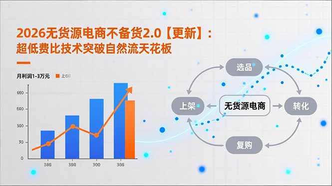 2026无货源电商不备货2.0【更新-3月】：超低费比技术突破自然流天花板，单店月利润1-3万元-金易项目网
