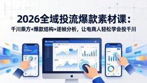 2026全域投流爆款素材课：千川乘方+爆款结构+逐帧分析，让电商人轻松学会投千川-金易项目网