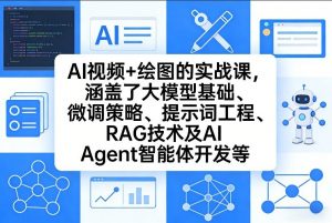AI视频+绘图的实战课，涵盖了大模型基础、微调策略、提示词工程、RAG技术及AI Agent智能体开发等(更新)-金易项目网