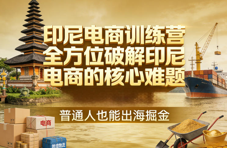 印尼电商训练营，全方位破解印尼电商的核心难题，普通人也能出海掘金-金易项目网