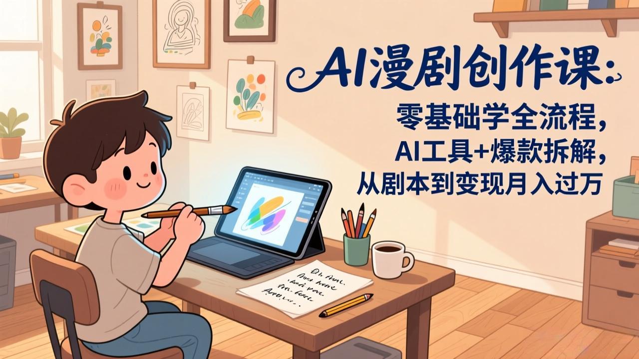 AI漫剧创作课：零基础学全流程，AI工具+爆款拆解，从剧本到变现月入过万-金易项目网
