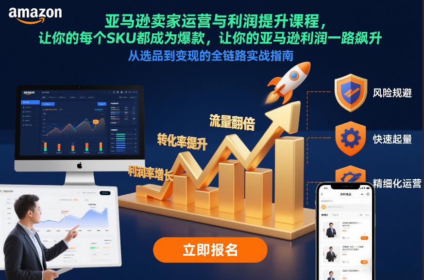 亚马逊卖家运营与利润提升课程，让你的每个SKU都成为爆款，让你的亚马逊利润一路飙升(更新26年3月)-金易项目网