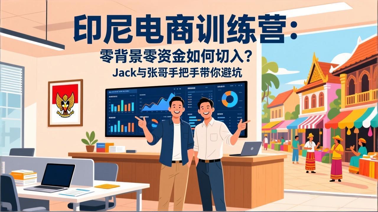 印尼电商训练营：零背景零资金如何切入？Jack与张哥手把手带你避坑-金易项目网