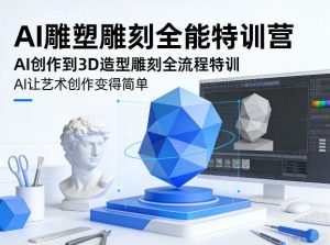 AI雕塑雕刻全能特训营，AI创作到3D造型雕刻全流程特训，AI让艺术创作变得简单-金易项目网