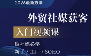 2026外贸社媒获客入门课-金易项目网