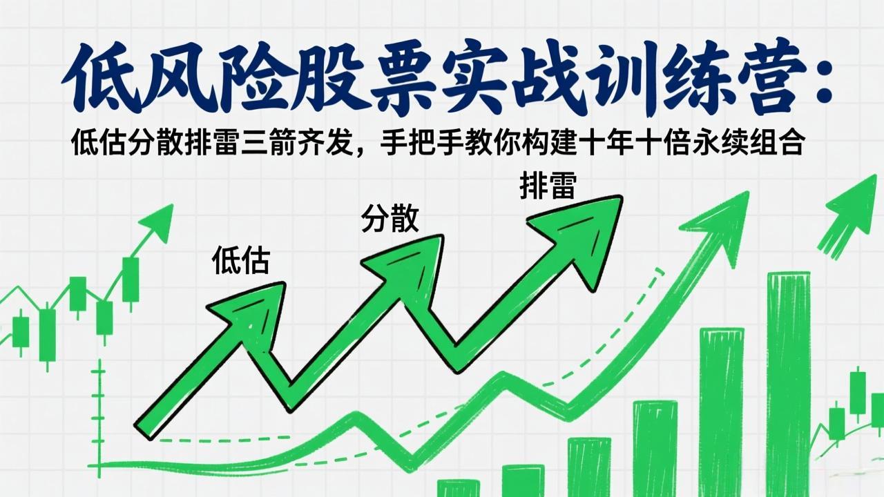 低风险股票实战训练营：低估分散排雷三箭齐发，手把手教你构建十年十倍永续组合-金易项目网