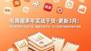 电商圈多年实战干货-更新3月：多位资深师兄实战干货，覆盖全域平台，中小卖家可复制的盈利指南-金易项目网