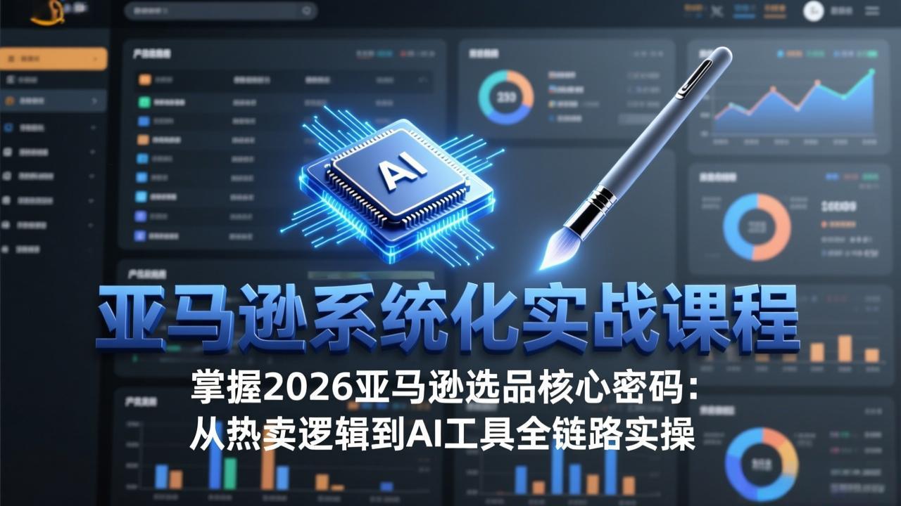 亚马逊系统化实战课-更新3月：2026最新选品方法论，从热卖原因分析到AI作图，提升选品成功率-金易项目网