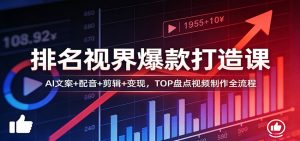 排名视界爆款打造课：AI文案+配音+剪辑+变现，TOP盘点视频制作全流程-金易项目网