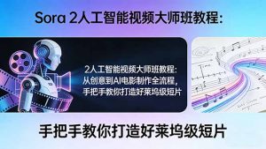 Sora 2人工智能视频大师班教程：从创意到AI电影制作全流程，手把手教你打造好莱坞级短片-金易项目网