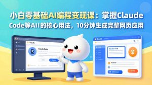 小白零基础AI编程变现课：掌握Claude Code等AI工具的核心用法，10分钟生成完整网页应用-金易项目网
