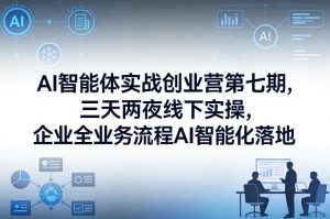 AI智能体实战创业营第七期，三天两夜线下实操，企业全业务流程AI智能化落地(26年1月20-22号)-金易项目网