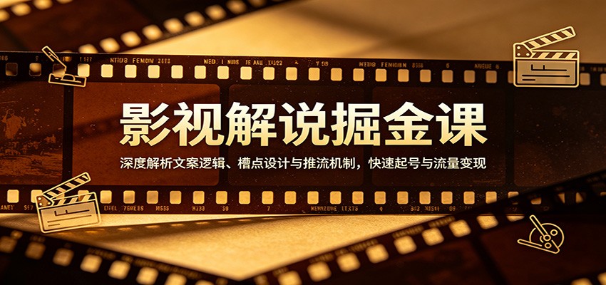 图片[1]-影视解说掘金课：深度解析文案逻辑、槽点设计与推流机制，快速起号与流量变现-金易项目网