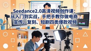 Seedance2.0高清视频创作课：从入门到实战，手把手教你做电商、宣传、复刻、短剧四类爆款视频-金易项目网