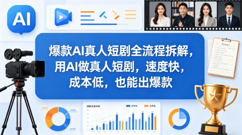 爆款AI真人短剧全流程拆解，用AI做真人短剧，速度快，成本低，也能出爆款-金易项目网