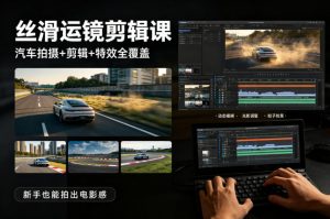 大叔丝滑运镜剪辑课，汽车拍摄+剪辑+特效全覆盖，新手也能拍出电影感-金易项目网