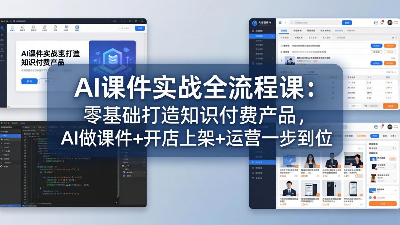 AI课件实战全流程课：零基础打造知识付费产品，AI做课件+开店上架+运营一步到位-金易项目网