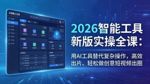 2026智能工具新版实操全课：用AI工具替代复杂操作，高效出片、轻松做创意短视频出圈-金易项目网