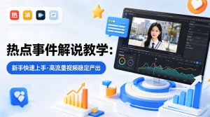 某大V的热点事件解说教学，新手也能快速上手，稳定产出高流量解说视频-金易项目网