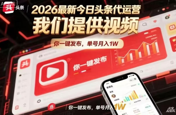 今日头条躺賺模式，你9我1，操作简单，一键发布，单机日入数百，长期合作【揭秘】-金易项目网