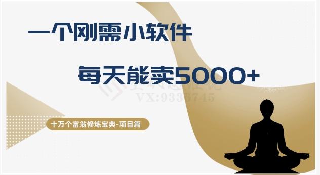 十万个富翁修炼宝典之17.一个刚需小软件，每天能卖5000+-金易项目网