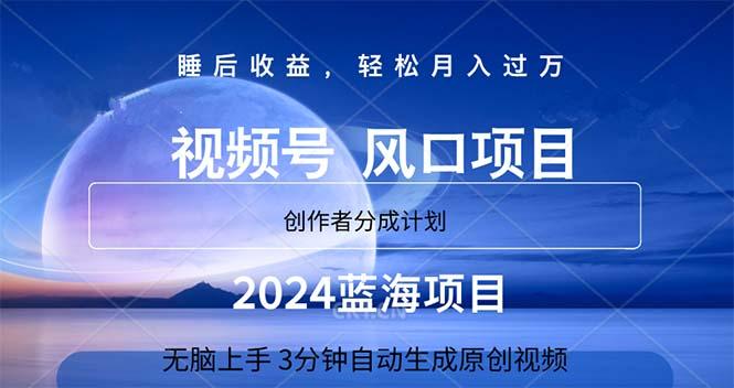 2024蓝海项目，3分钟自动生成视频，月入过万-金易项目网