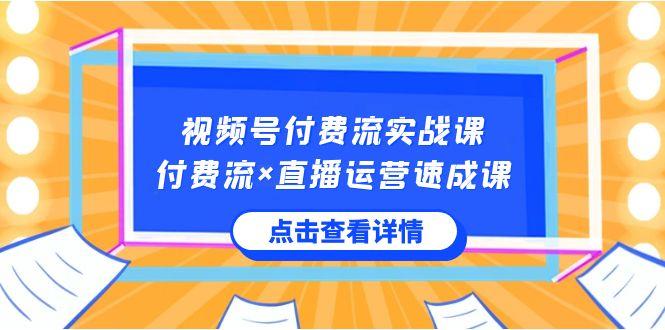 视频号付费流实战课，付费流×直播运营速成课，让你快速掌握视频号核心运营技能-金易项目网