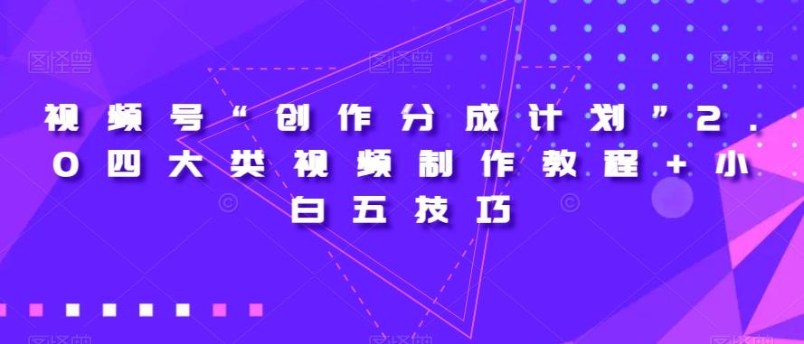 视频号“创作分成计划”2.0四大类视频制作教程+小白五技巧【揭秘】-金易项目网