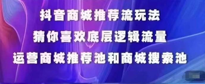 抖音商城运营课程，猜你喜欢入池商城搜索商城推荐人群标签覆盖-金易项目网