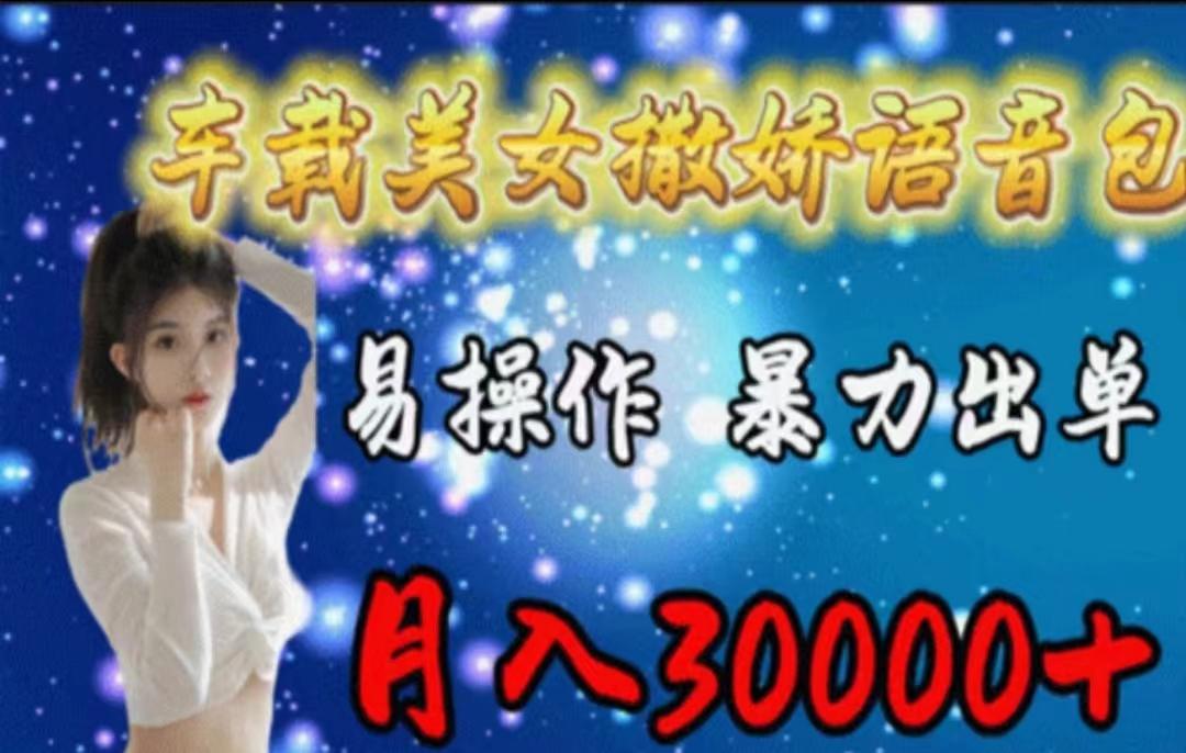 车载美女撒娇语音包，执行就出单，月入3000＋，小白看完课程就能马上实操-金易项目网