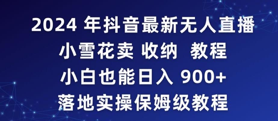 2024年抖音最新无人直播小雪花卖收纳教程，小白也能日入900+落地实操保姆级教程【揭秘】-金易项目网