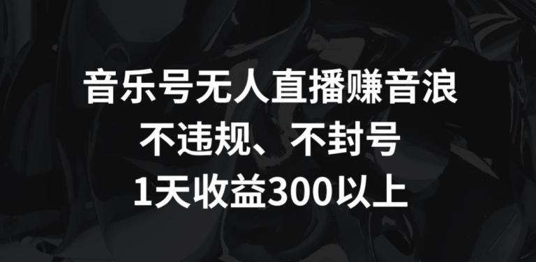 音乐号无人直播赚音浪，不违规、不封号，1天收益300+【揭秘】-金易项目网
