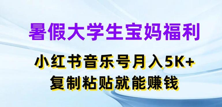 暑假大学生宝妈福利，小红书音乐号月入5000+，复制粘贴就能赚钱【揭秘】-金易项目网