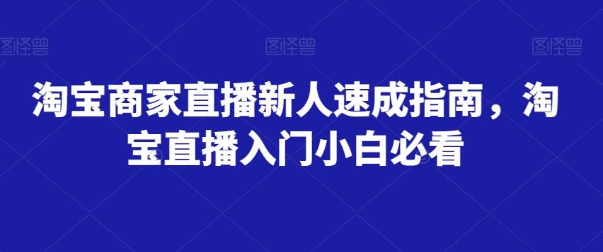 淘宝商家直播新人速成指南，淘宝直播入门小白必看-金易项目网