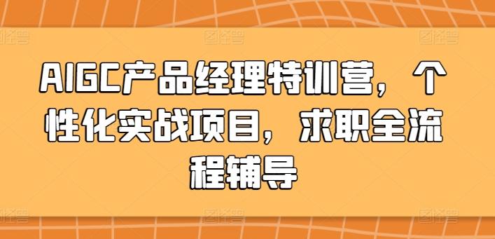 AIGC产品经理特训营，个性化实战项目，求职全流程辅导-金易项目网