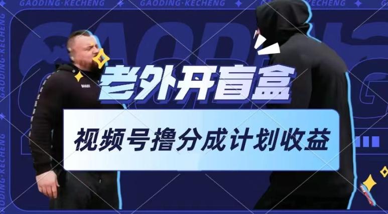 老外开盲盒视频，撸视频号分成计划收益，每天只需一小时，新手小白轻松上手【揭秘】-金易项目网