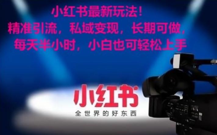 小红书最新玩法！精准引流，私域变现，长期可做，每天半小时，小白也可轻松上手【揭秘】-金易项目网