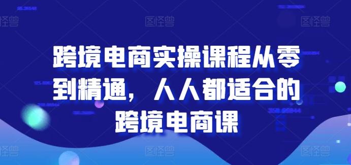 跨境电商实操课程从零到精通，人人都适合的跨境电商课-金易项目网
