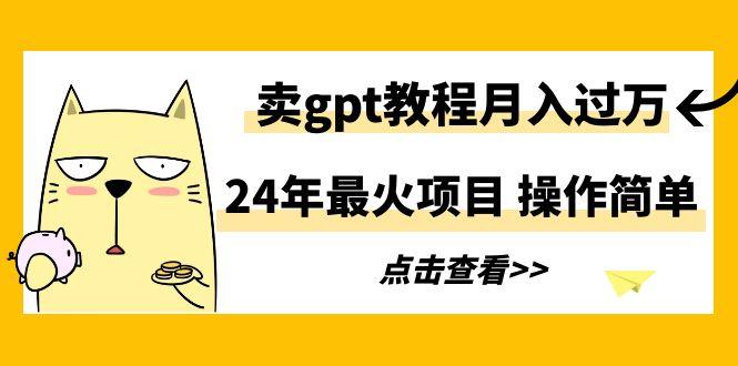 24年最火项目，卖gpt教程月入过万，操作简单-金易项目网