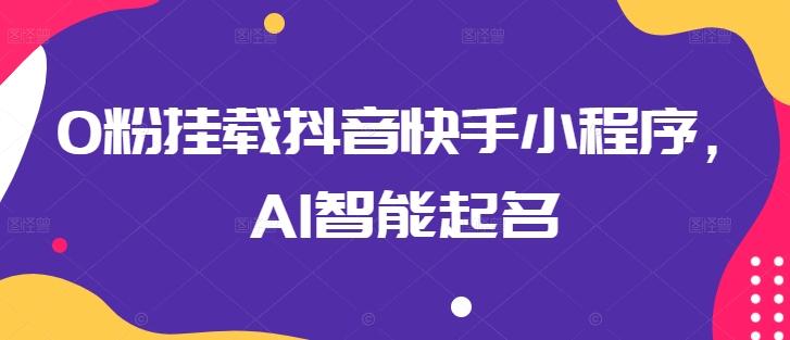 0粉挂载抖音快手小程序，AI智能起名-金易项目网
