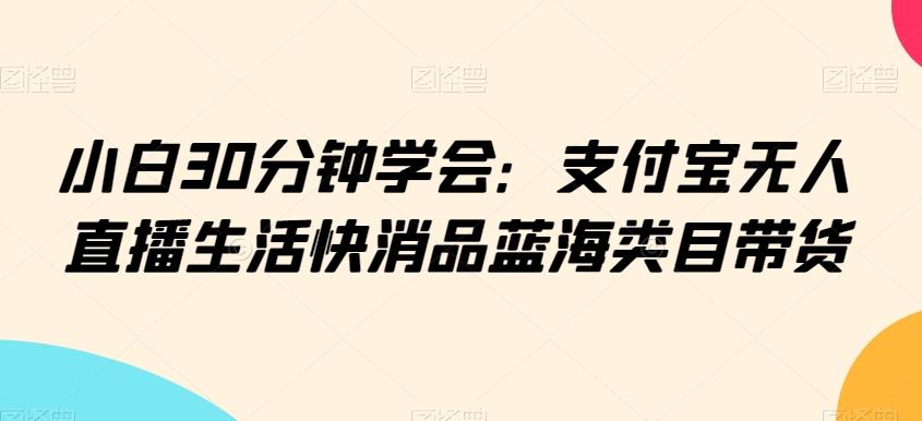 小白30分钟学会：支付宝无人直播生活快消品蓝海类目带货【揭秘】-金易项目网