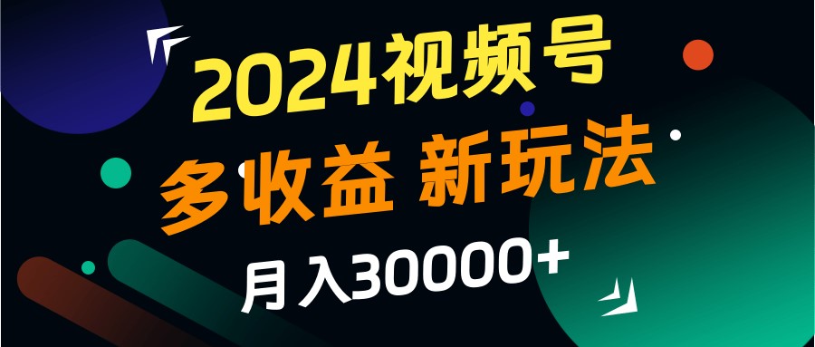 2024视频号多收益的新玩法，月入3w+，新手小白都能简单上手！-金易项目网