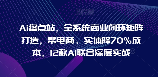 Ai终点站，全系统商业闭环矩阵打造，帮电商、实体降70%成本，12款Ai联合深度实战【0906更新】-金易项目网