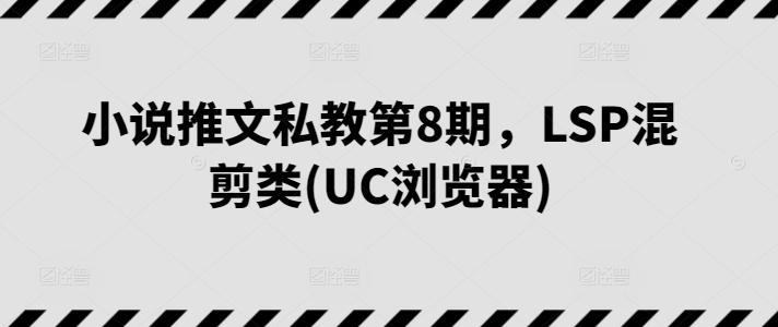 小说推文私教第8期，LSP混剪类(UC浏览器)-金易项目网
